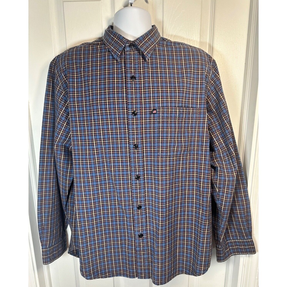 Polo Jeans‎ Co Ralph Lauren Vintage 90's Plaid Button Down Oxford Shirt Men's L